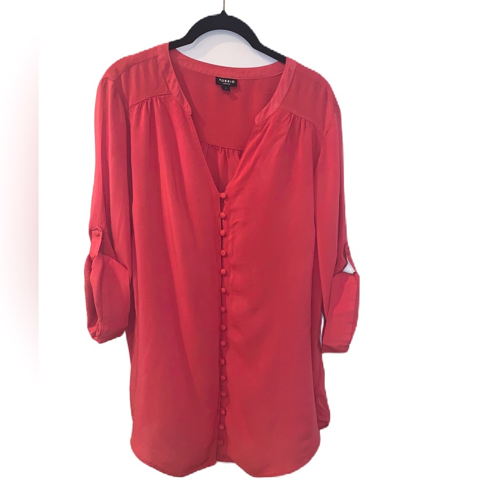 Torrid Harper Button Down Rayon Top Size 2X